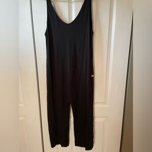 Lunya Organic Pima Romper Jumpsuit Black Medium